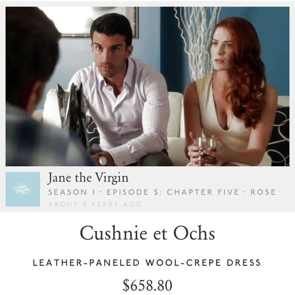 Cushnie Et Ochs‎ Fishnet Leather & Wool Crepe Paneled Dress Ivory Size 6 - Picture 2 of 10